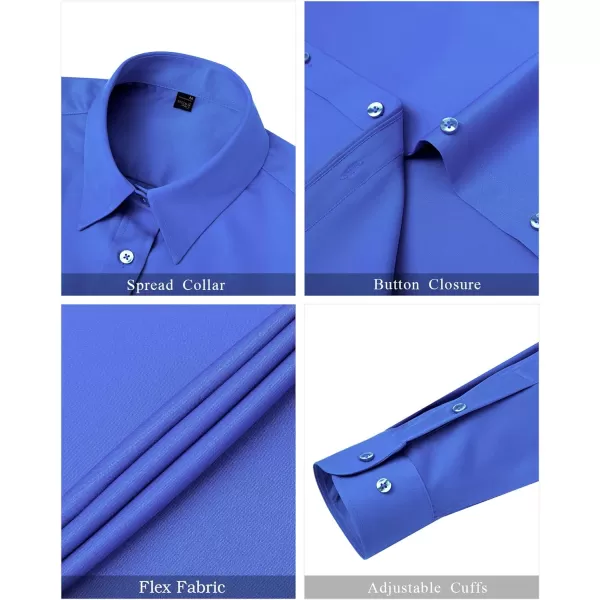 J.VER Womens Dress Shirts Long Sleeve Button Down Shirts Wrinkle-Free Solid Work Blouse