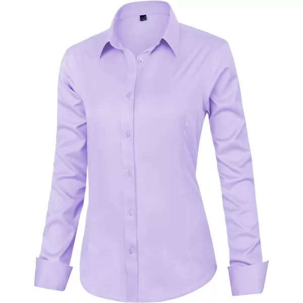 J.VER Womens Dress Shirts Long Sleeve Button Down Shirts Wrinkle-Free Solid Work Blouse
