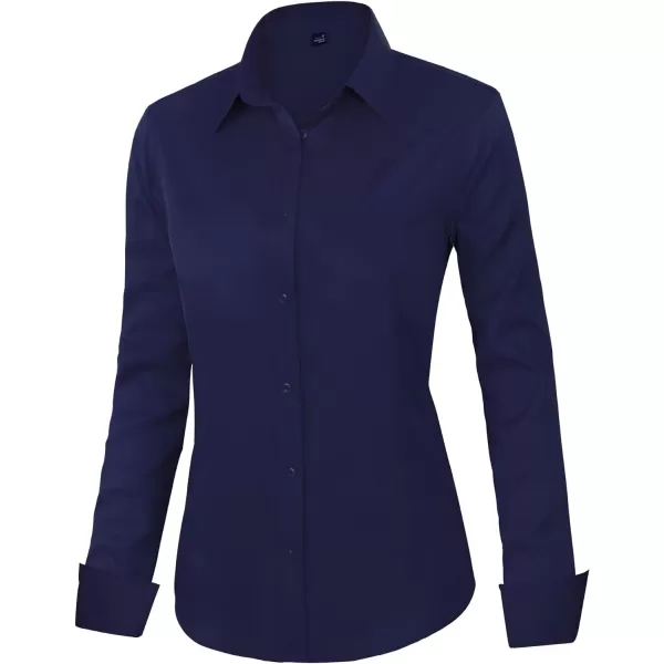 J.VER Womens Dress Shirts Long Sleeve Button Down Shirts Wrinkle-Free Solid Work Blouse