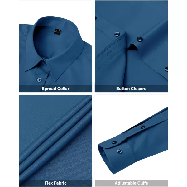 J.VER Womens Dress Shirts Long Sleeve Button Down Shirts Wrinkle-Free Solid Work Blouse
