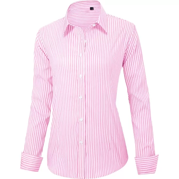J.VER Womens Dress Shirts Long Sleeve Button Down Shirts Wrinkle-Free Solid Work Blouse