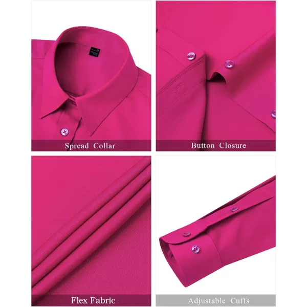 J.VER Womens Dress Shirts Long Sleeve Button Down Shirts Wrinkle-Free Solid Work Blouse