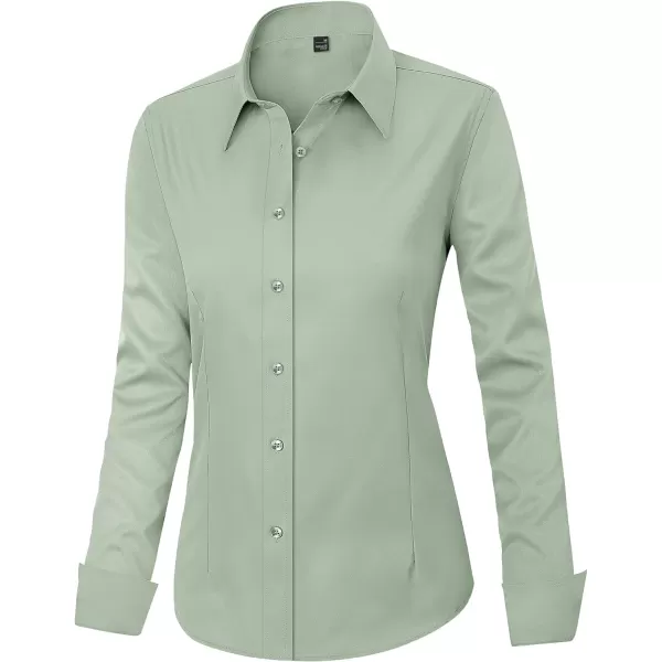 J.VER Womens Dress Shirts Long Sleeve Button Down Shirts Wrinkle-Free Solid Work Blouse