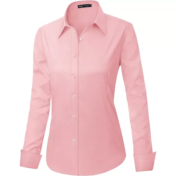 J.VER Womens Dress Shirts Long Sleeve Button Down Shirts Wrinkle-Free Solid Work Blouse