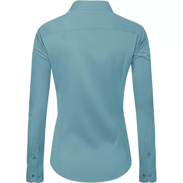 J.VER Womens Dress Shirts Long Sleeve Button Down Shirts Wrinkle-Free Solid Work Blouse