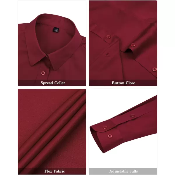J.VER Womens Dress Shirts Long Sleeve Button Down Shirts Wrinkle-Free Solid Work Blouse