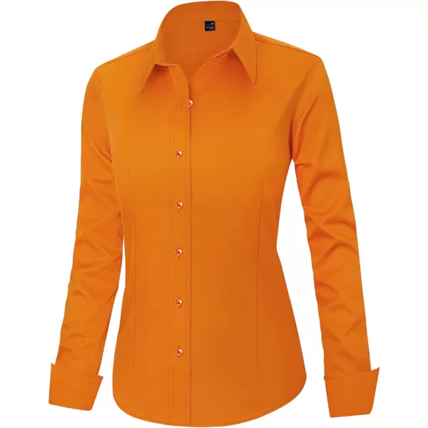 J.VER Womens Dress Shirts Long Sleeve Button Down Shirts Wrinkle-Free Solid Work Blouse