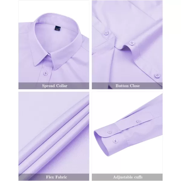 J.VER Womens Dress Shirts Long Sleeve Button Down Shirts Wrinkle-Free Solid Work Blouse