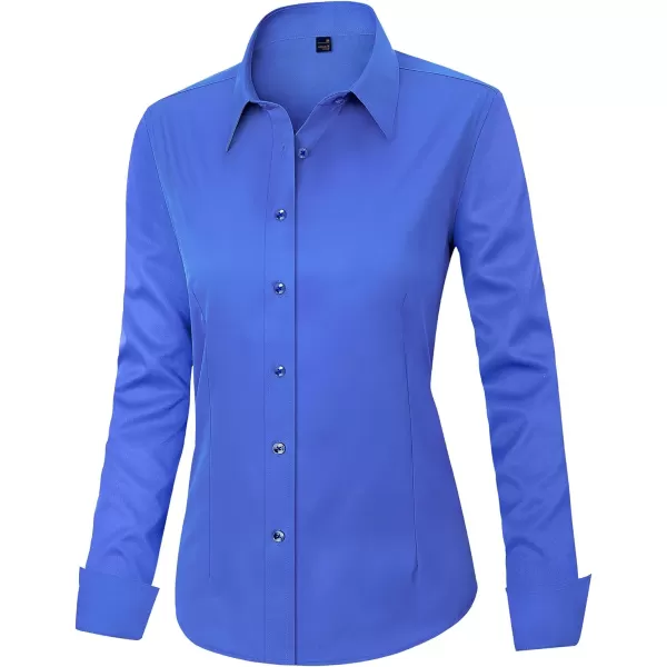 J.VER Womens Dress Shirts Long Sleeve Button Down Shirts Wrinkle-Free Solid Work Blouse