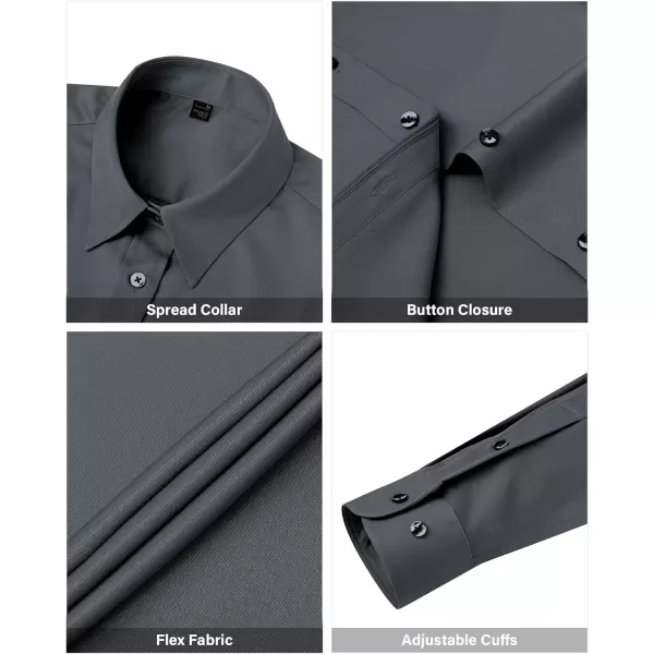 J.VER Womens Dress Shirts Long Sleeve Button Down Shirts Wrinkle-Free Solid Work Blouse