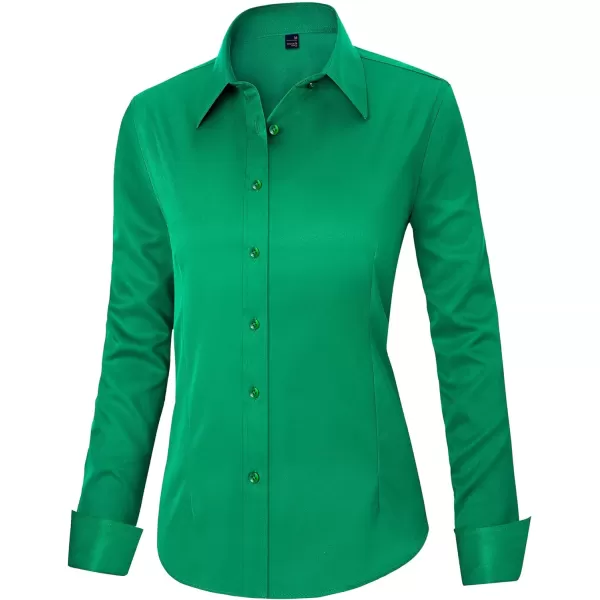 J.VER Womens Dress Shirts Long Sleeve Button Down Shirts Wrinkle-Free Solid Work Blouse