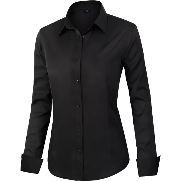J.VER Womens Dress Shirts Long Sleeve Button Down Shirts Wrinkle-Free Solid Work Blouse
