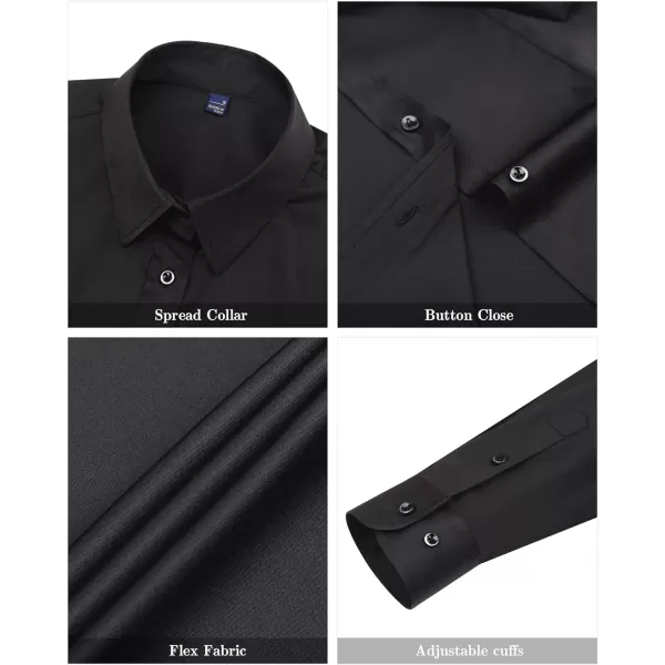 J.VER Womens Dress Shirts Long Sleeve Button Down Shirts Wrinkle-Free Solid Work Blouse