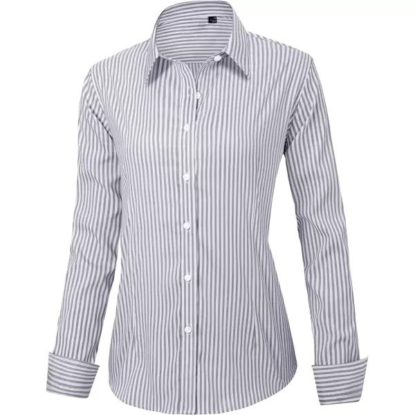 J.VER Womens Dress Shirts Long Sleeve Button Down Shirts Wrinkle-Free Solid Work Blouse