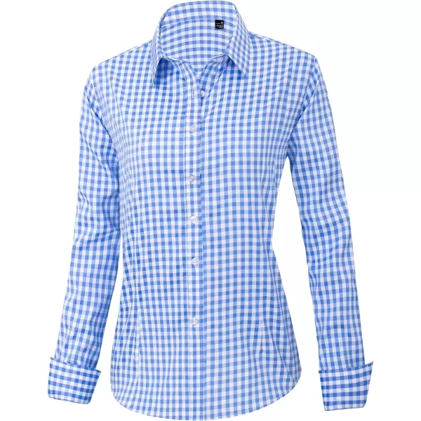 J.VER Womens Dress Shirts Long Sleeve Button Down Shirts Wrinkle-Free Solid Work Blouse