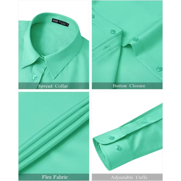 J.VER Womens Dress Shirts Long Sleeve Button Down Shirts Wrinkle-Free Solid Work Blouse