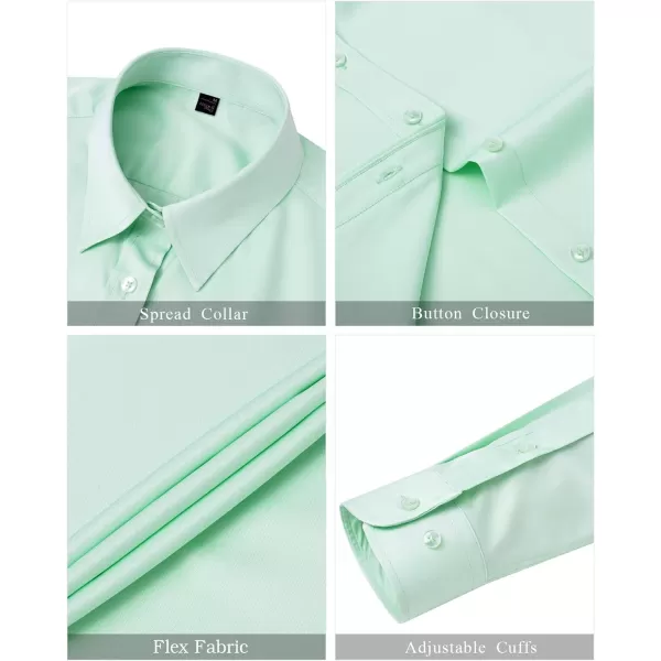 J.VER Womens Dress Shirts Long Sleeve Button Down Shirts Wrinkle-Free Solid Work Blouse
