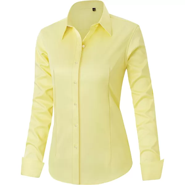 J.VER Womens Dress Shirts Long Sleeve Button Down Shirts Wrinkle-Free Solid Work Blouse