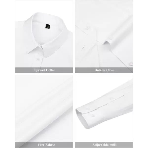 J.VER Womens Dress Shirts Long Sleeve Button Down Shirts Wrinkle-Free Solid Work Blouse