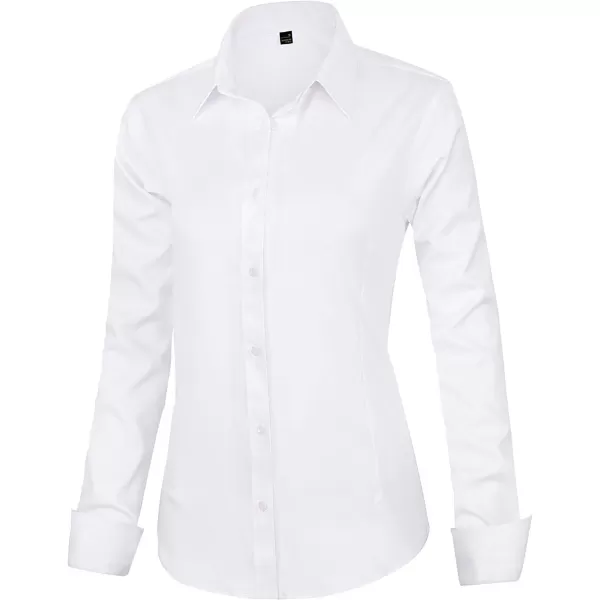 J.VER Womens Dress Shirts Long Sleeve Button Down Shirts Wrinkle-Free Solid Work Blouse