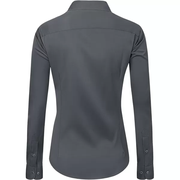 J.VER Womens Dress Shirts Long Sleeve Button Down Shirts Wrinkle-Free Solid Work Blouse