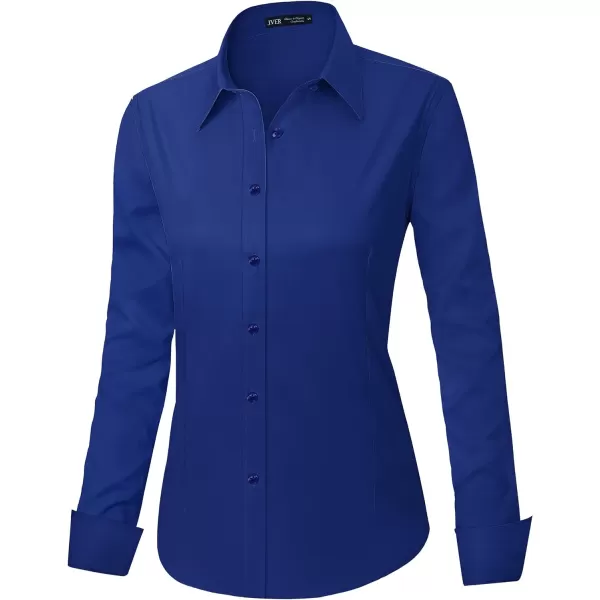 J.VER Womens Dress Shirts Long Sleeve Button Down Shirts Wrinkle-Free Solid Work Blouse