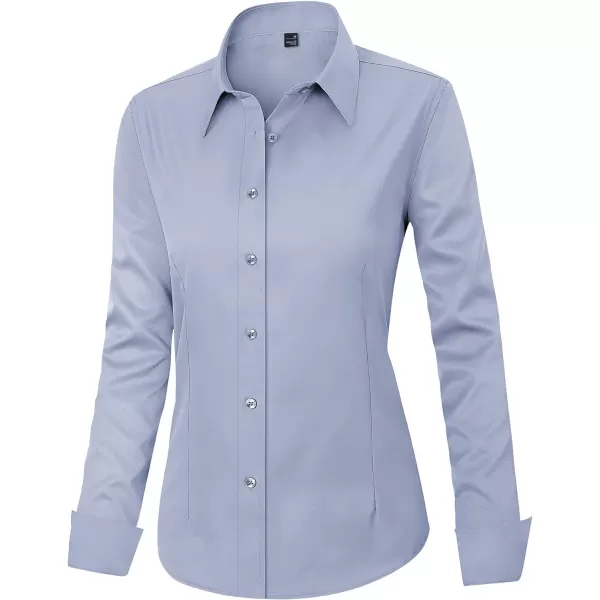 J.VER Womens Dress Shirts Long Sleeve Button Down Shirts Wrinkle-Free Solid Work Blouse