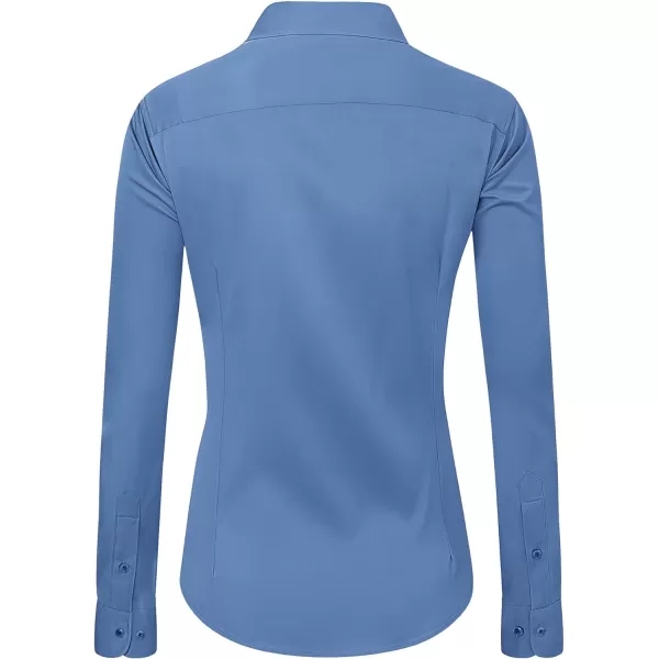 J.VER Womens Dress Shirts Long Sleeve Button Down Shirts Wrinkle-Free Solid Work Blouse