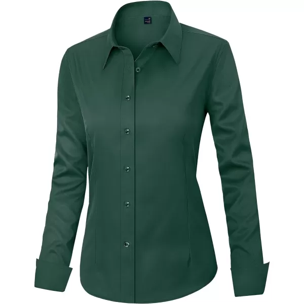 J.VER Womens Dress Shirts Long Sleeve Button Down Shirts Wrinkle-Free Solid Work Blouse