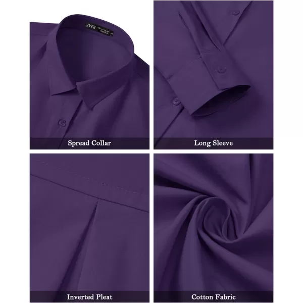 J.VER Womens Oversized Button Down Shirts Casual Long Sleeve Lightweight Breathable Solid Cotton Blouse Office Dress Shirt