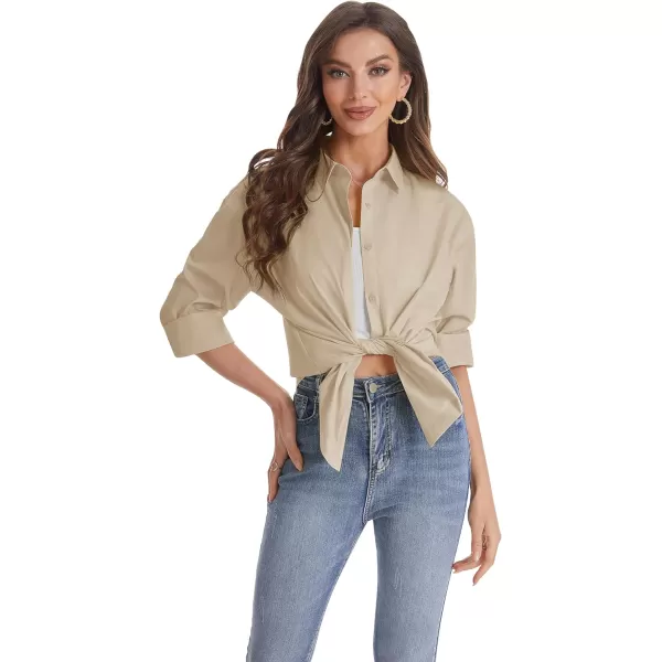 J.VER Womens Oversized Button Down Shirts Casual Long Sleeve Lightweight Breathable Solid Cotton Blouse Office Dress Shirt