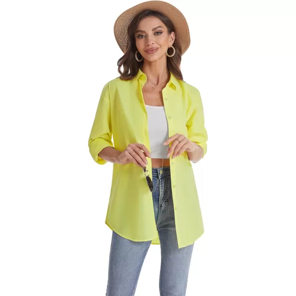 J.VER Womens Oversized Button Down Shirts Casual Long Sleeve Lightweight Breathable Solid Cotton Blouse Office Dress Shirt