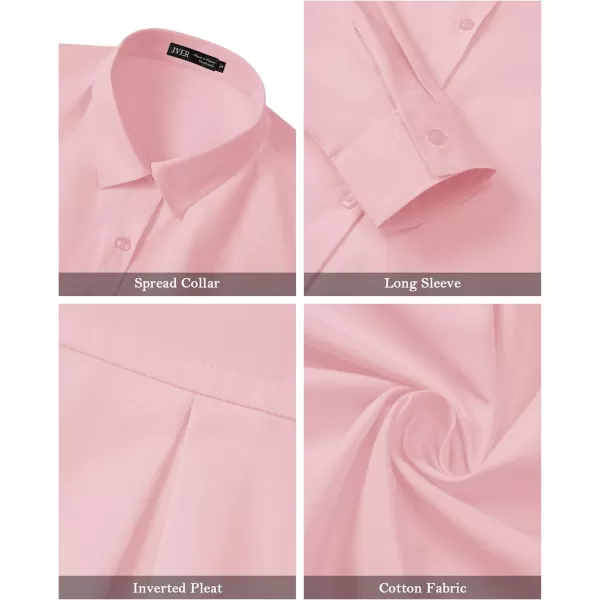 J.VER Womens Oversized Button Down Shirts Casual Long Sleeve Lightweight Breathable Solid Cotton Blouse Office Dress Shirt
