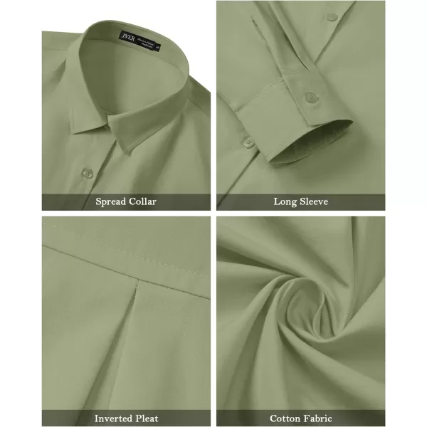 J.VER Womens Oversized Button Down Shirts Casual Long Sleeve Lightweight Breathable Solid Cotton Blouse Office Dress Shirt