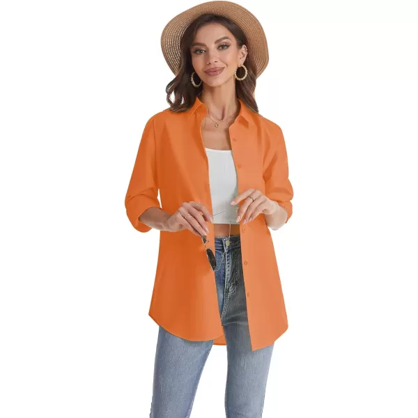 J.VER Womens Oversized Button Down Shirts Casual Long Sleeve Lightweight Breathable Solid Cotton Blouse Office Dress Shirt