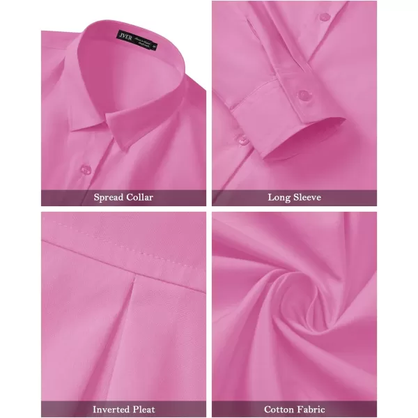 J.VER Womens Oversized Button Down Shirts Casual Long Sleeve Lightweight Breathable Solid Cotton Blouse Office Dress Shirt