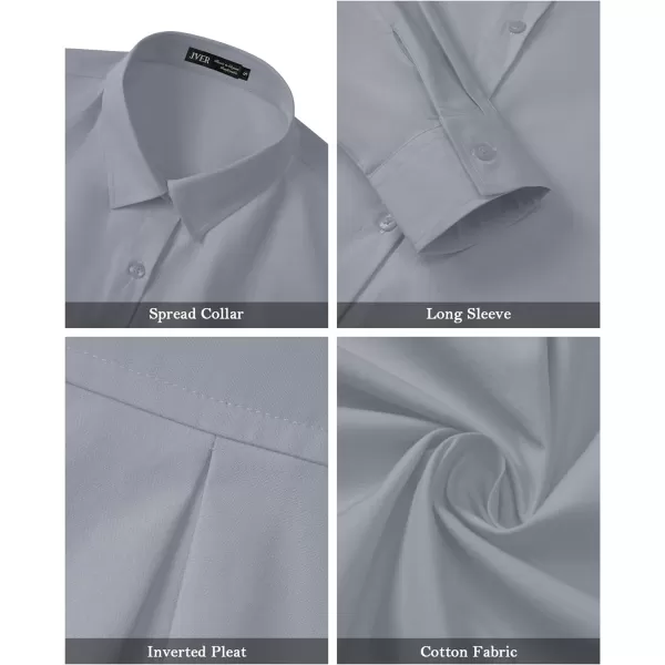 J.VER Womens Oversized Button Down Shirts Casual Long Sleeve Lightweight Breathable Solid Cotton Blouse Office Dress Shirt