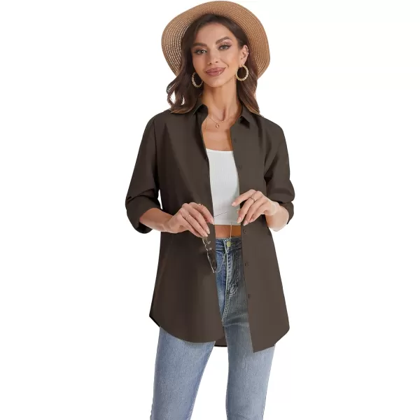 J.VER Womens Oversized Button Down Shirts Casual Long Sleeve Lightweight Breathable Solid Cotton Blouse Office Dress Shirt