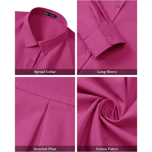 J.VER Womens Oversized Button Down Shirts Casual Long Sleeve Lightweight Breathable Solid Cotton Blouse Office Dress Shirt