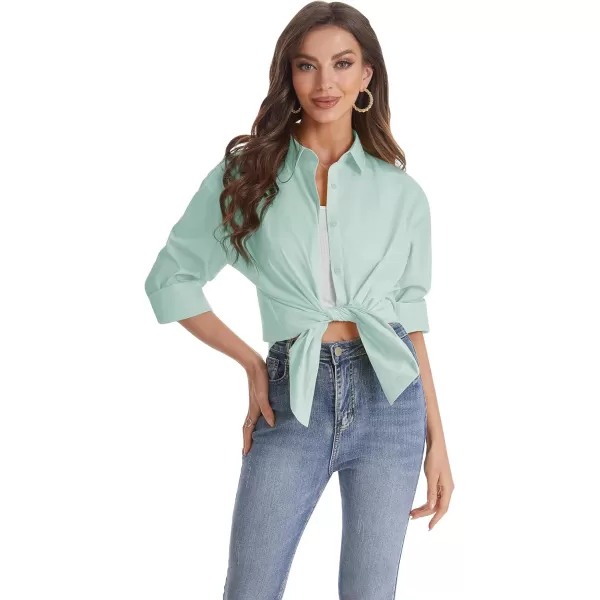J.VER Womens Oversized Button Down Shirts Casual Long Sleeve Lightweight Breathable Solid Cotton Blouse Office Dress Shirt