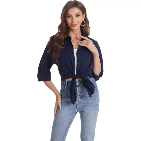 J.VER Womens Oversized Button Down Shirts Casual Long Sleeve Lightweight Breathable Solid Cotton Blouse Office Dress Shirt
