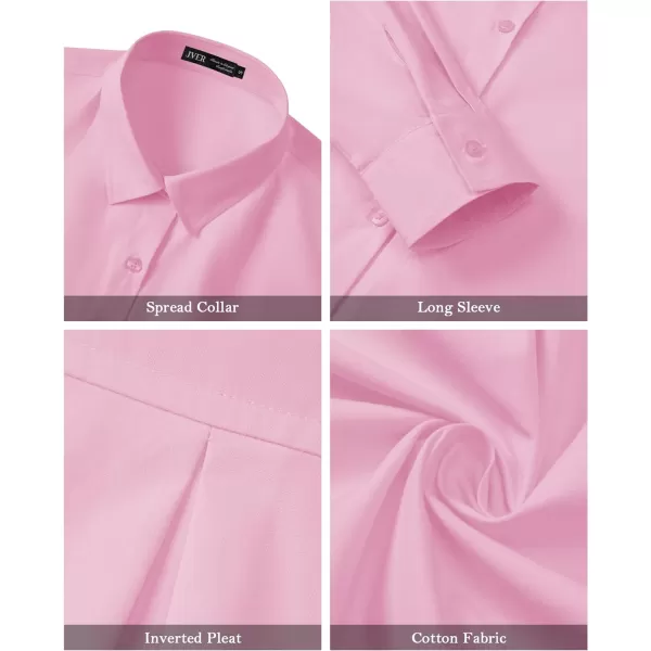 J.VER Womens Oversized Button Down Shirts Casual Long Sleeve Lightweight Breathable Solid Cotton Blouse Office Dress Shirt