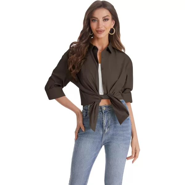 J.VER Womens Oversized Button Down Shirts Casual Long Sleeve Lightweight Breathable Solid Cotton Blouse Office Dress Shirt