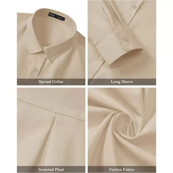 J.VER Womens Oversized Button Down Shirts Casual Long Sleeve Lightweight Breathable Solid Cotton Blouse Office Dress Shirt