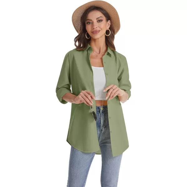 J.VER Womens Oversized Button Down Shirts Casual Long Sleeve Lightweight Breathable Solid Cotton Blouse Office Dress Shirt