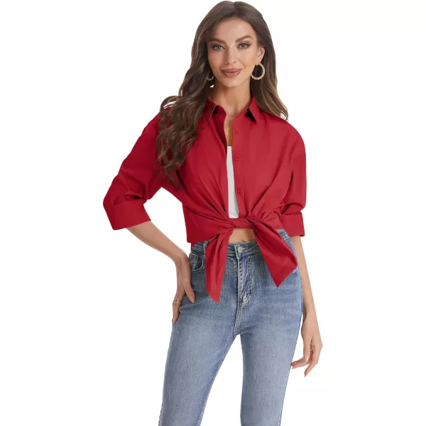 J.VER Womens Oversized Button Down Shirts Casual Long Sleeve Lightweight Breathable Solid Cotton Blouse Office Dress Shirt