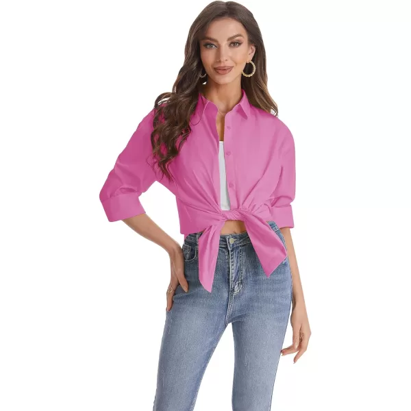 J.VER Womens Oversized Button Down Shirts Casual Long Sleeve Lightweight Breathable Solid Cotton Blouse Office Dress Shirt