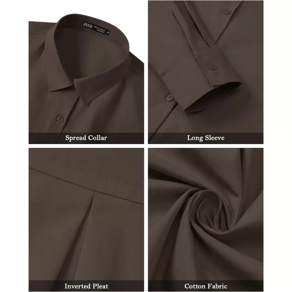 J.VER Womens Oversized Button Down Shirts Casual Long Sleeve Lightweight Breathable Solid Cotton Blouse Office Dress Shirt