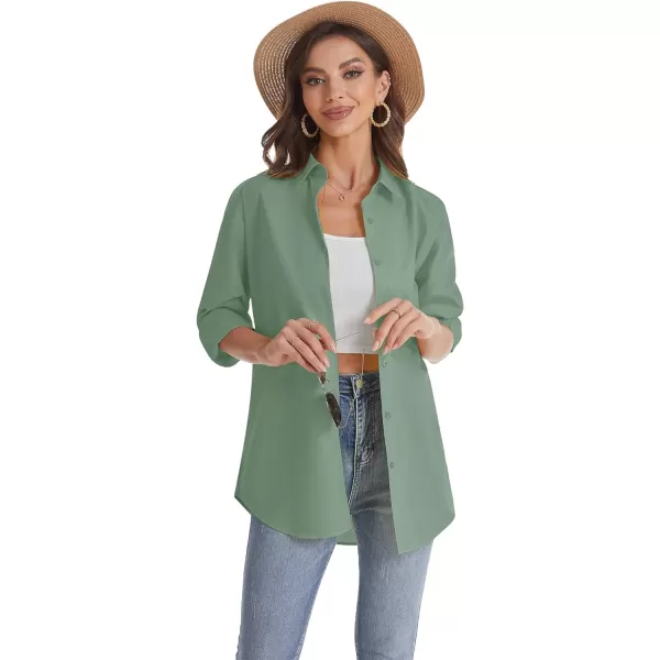 J.VER Womens Oversized Button Down Shirts Casual Long Sleeve Lightweight Breathable Solid Cotton Blouse Office Dress Shirt