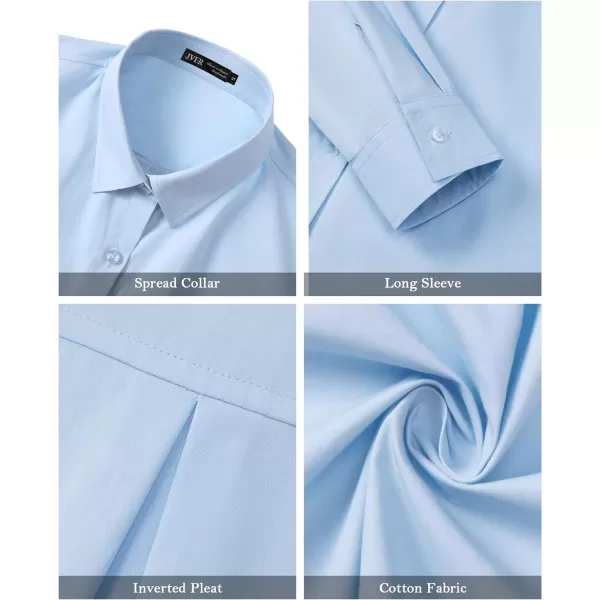 J.VER Womens Oversized Button Down Shirts Casual Long Sleeve Lightweight Breathable Solid Cotton Blouse Office Dress Shirt